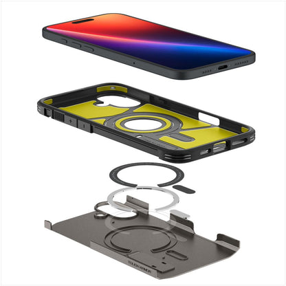 Puzdro MagSafe pre Apple iPhone 16, Spigen, Tough Armor, Sivé