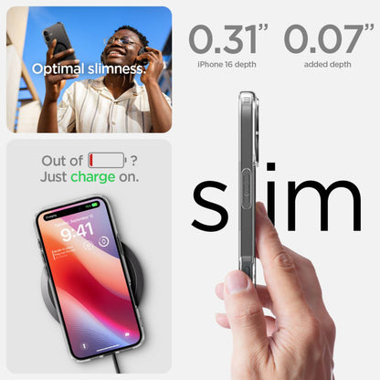 Puzdro MagSafe pre Apple iPhone 16, Spigen, Ultra Hybrid, Čierne ACS08206