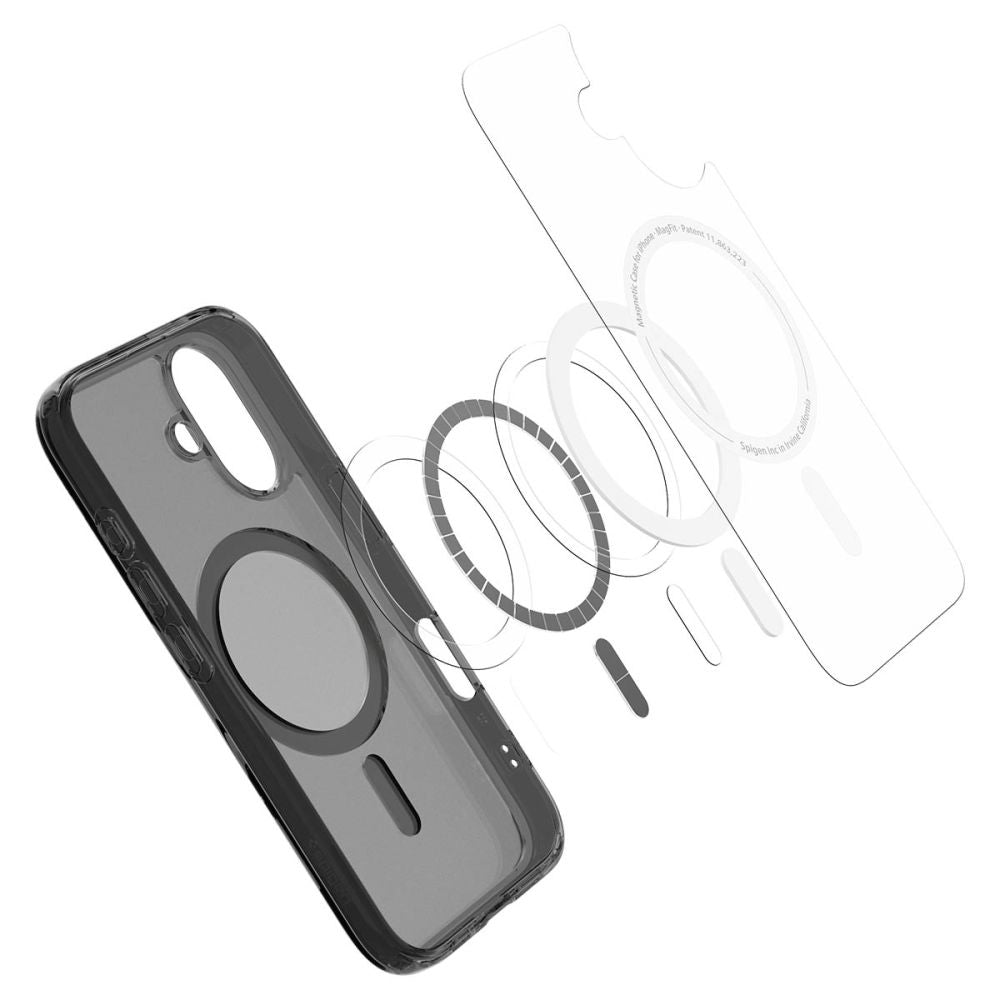 Puzdro MagSafe pre Apple iPhone 16, Spigen, Ultra Hybrid T, Saténová čierna ACS09074