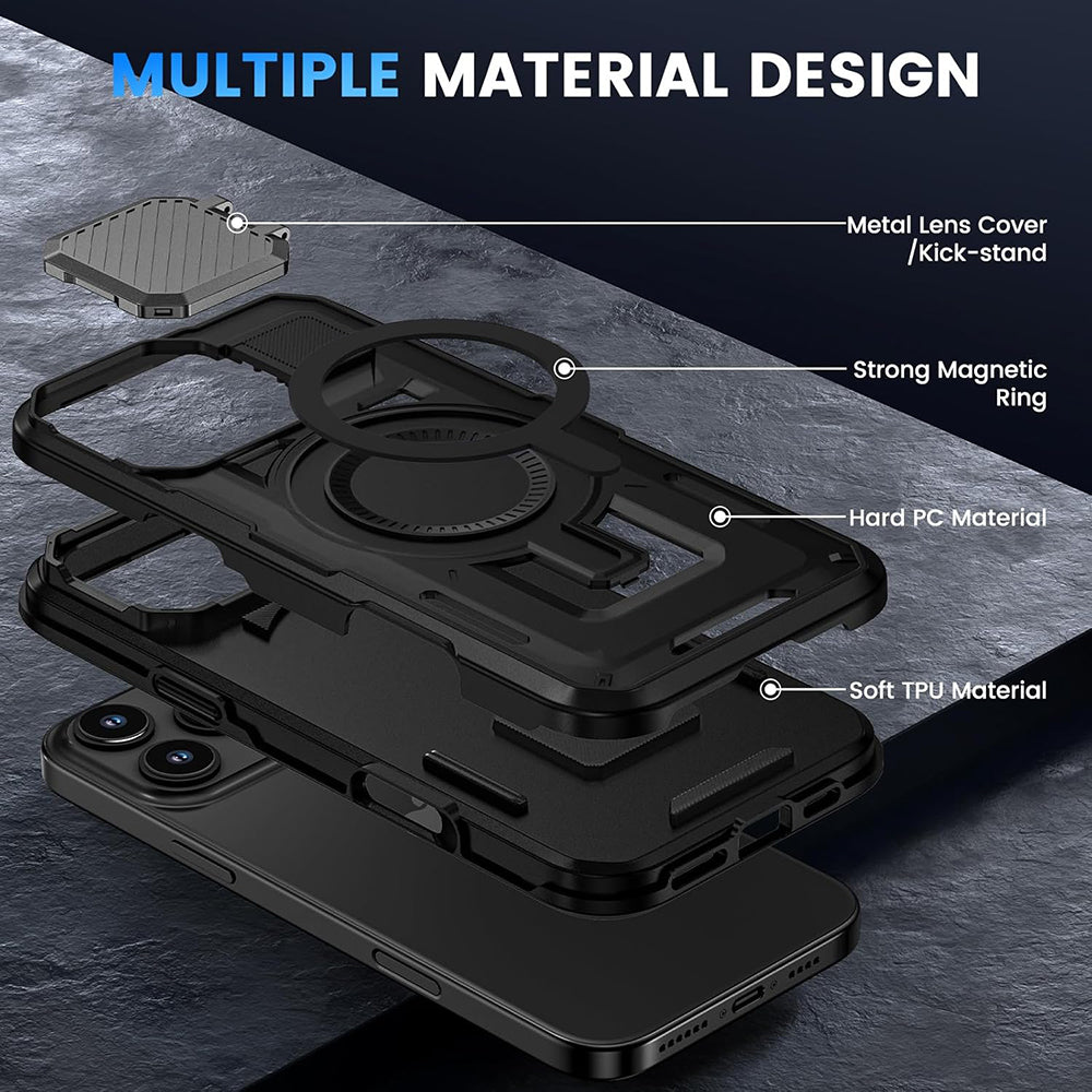 MagSafe puzdro pre Apple iPhone 16, Techsuit, CamVault, čierne