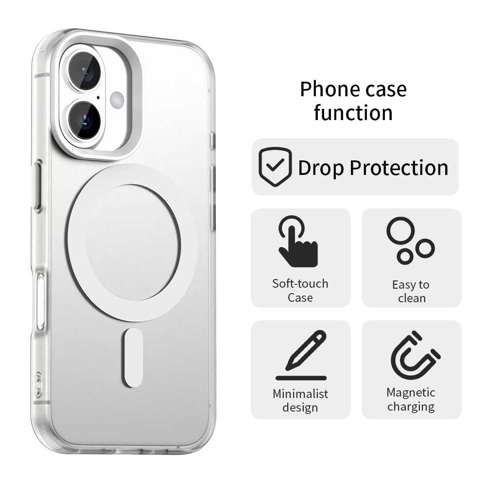MagSafe puzdro pre Apple iPhone 16, Techsuit, CandyCase, Biele