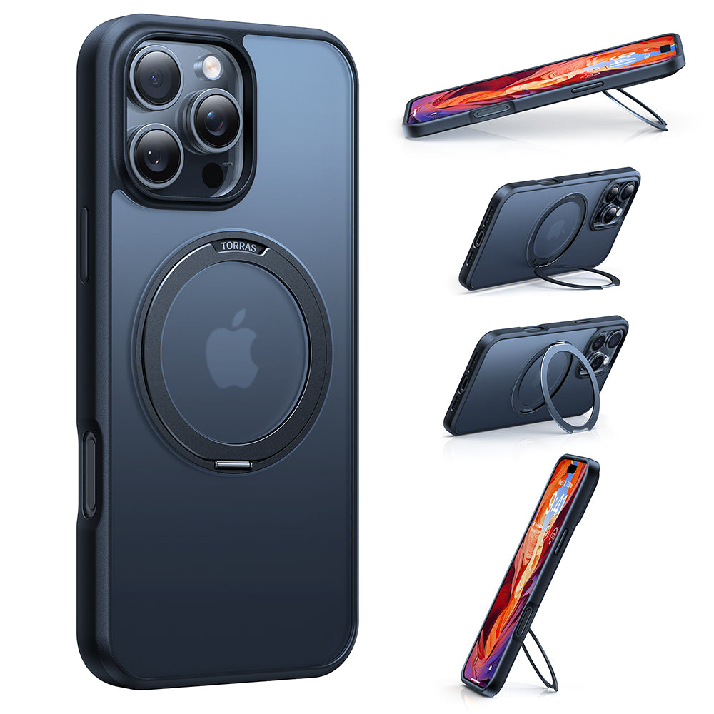 Puzdro MagSafe pre Apple iPhone 16, Torras, Ostand Pro, Čierne