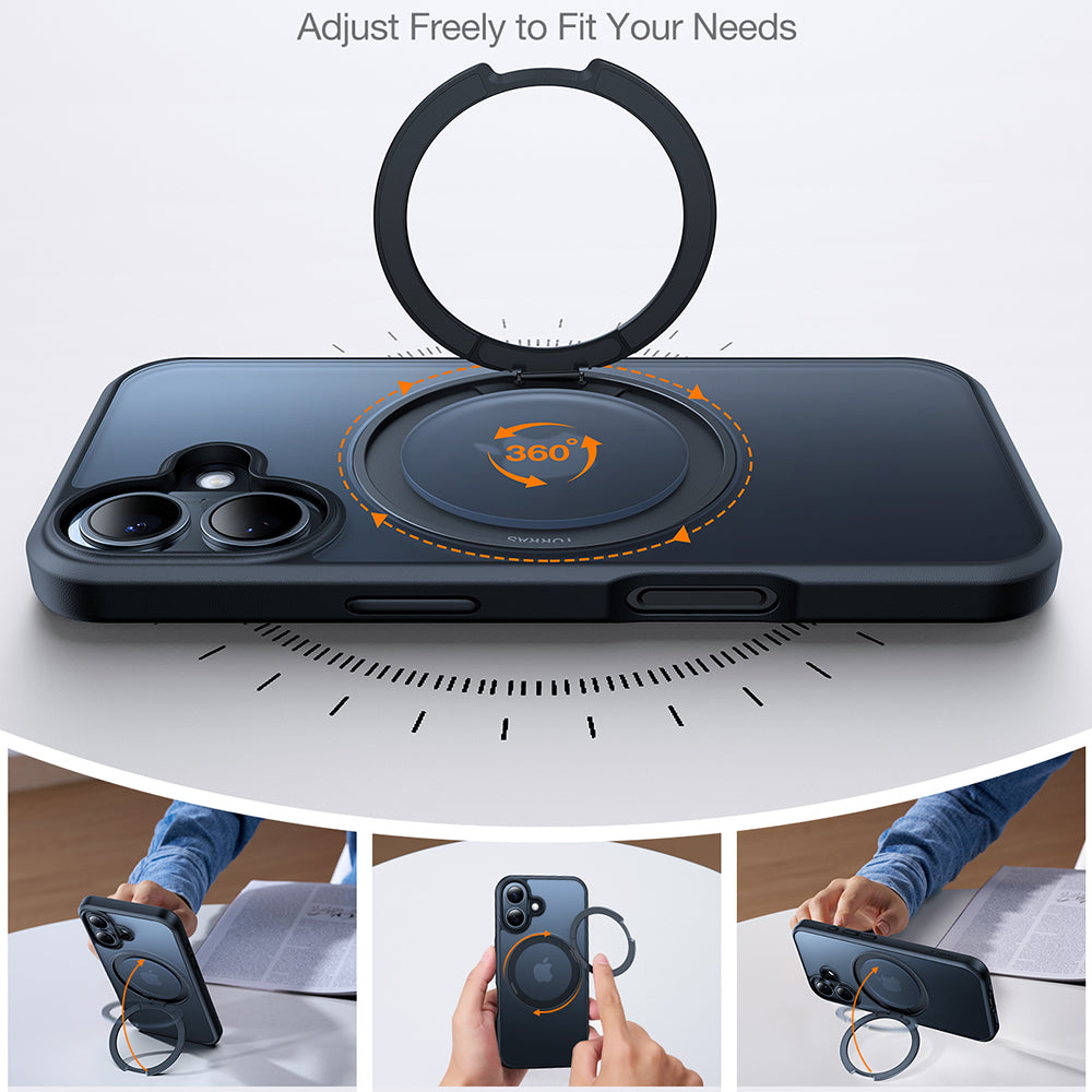 Puzdro MagSafe pre Apple iPhone 16, Torras, Ostand Pro, Čierne