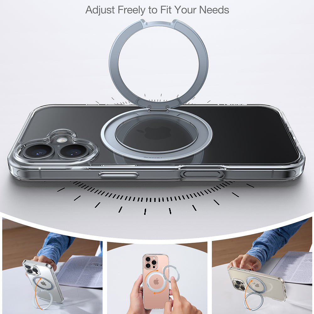 MagSafe Case for Apple iPhone 16, Torras, Ostand Pro, Transparent