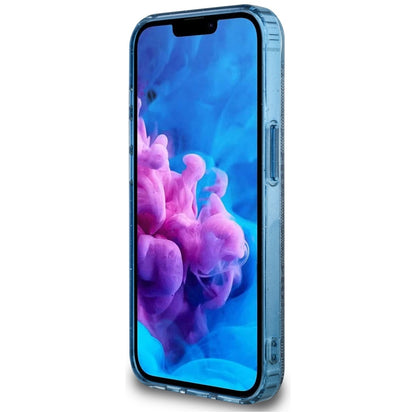 Puzdro MagSafe pre Apple iPhone 16e, Guess, IML Glitter 4G Circle Triangle, Modrá