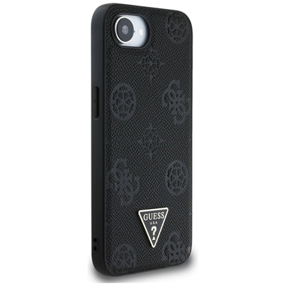 Puzdro MagSafe pre Apple iPhone 16e, Guess, Peony Grained Hot Stamp Triangle, Čierne