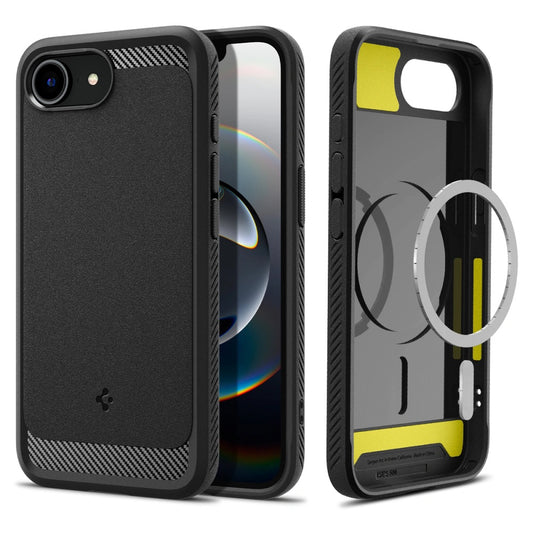 Puzdro MagSafe pre Apple iPhone 17e / 16e, Spigen, Rugged Armor, Matná Čierna