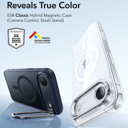 Puzdro MagSafe pre Apple iPhone 17 Air, ESR, Classic Hybrid Kickstand, Saténová Modrá