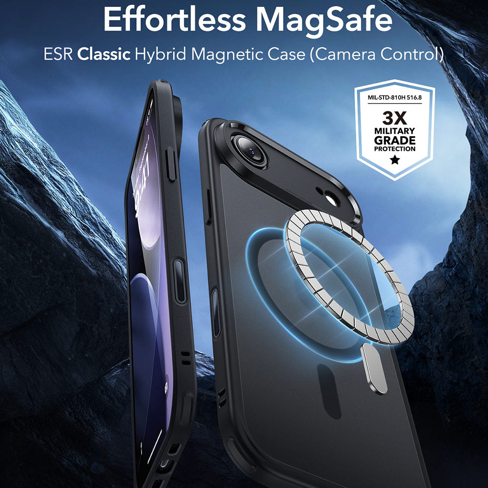 Puzdro MagSafe pre Apple iPhone 17 Air, ESR, Classic Hybrid, Saténová čierna