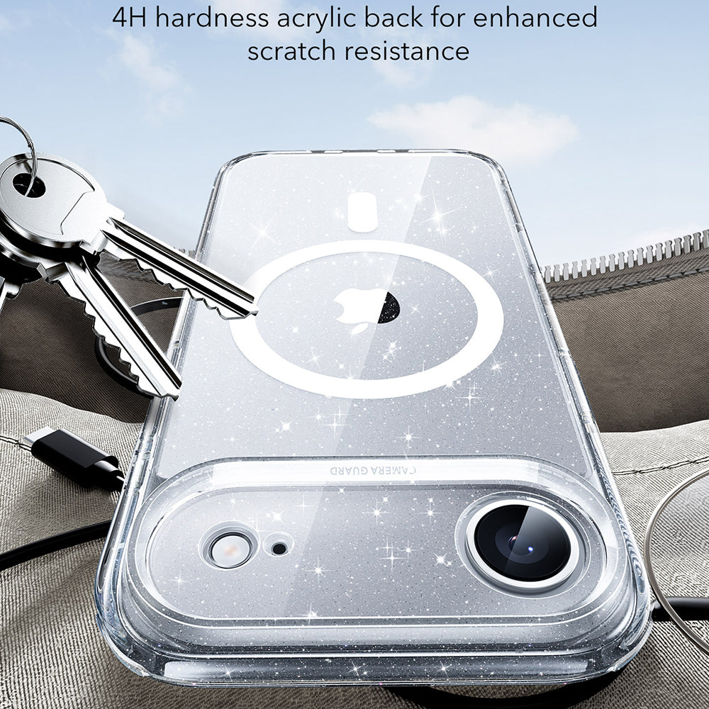 Puzdro MagSafe pre Apple iPhone 17 Air, ESR, Classic Hybrid Shimmer, Transparentné