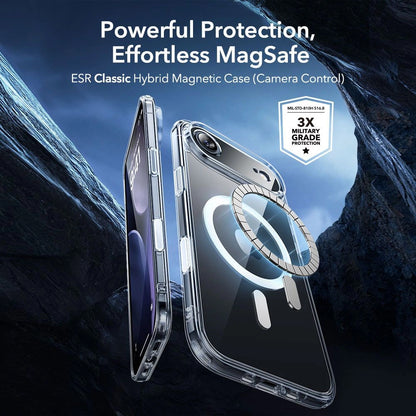 Puzdro MagSafe pre Apple iPhone 17 Air, ESR, Classic Hybrid so Screen Protector, Transparentné