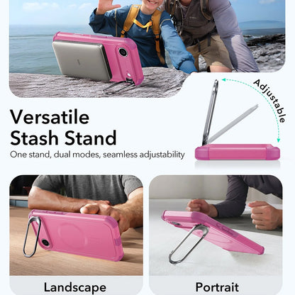 Puzdro MagSafe pre Apple iPhone 17 Air, ESR, Cyber Armor Kickstand, Ružové