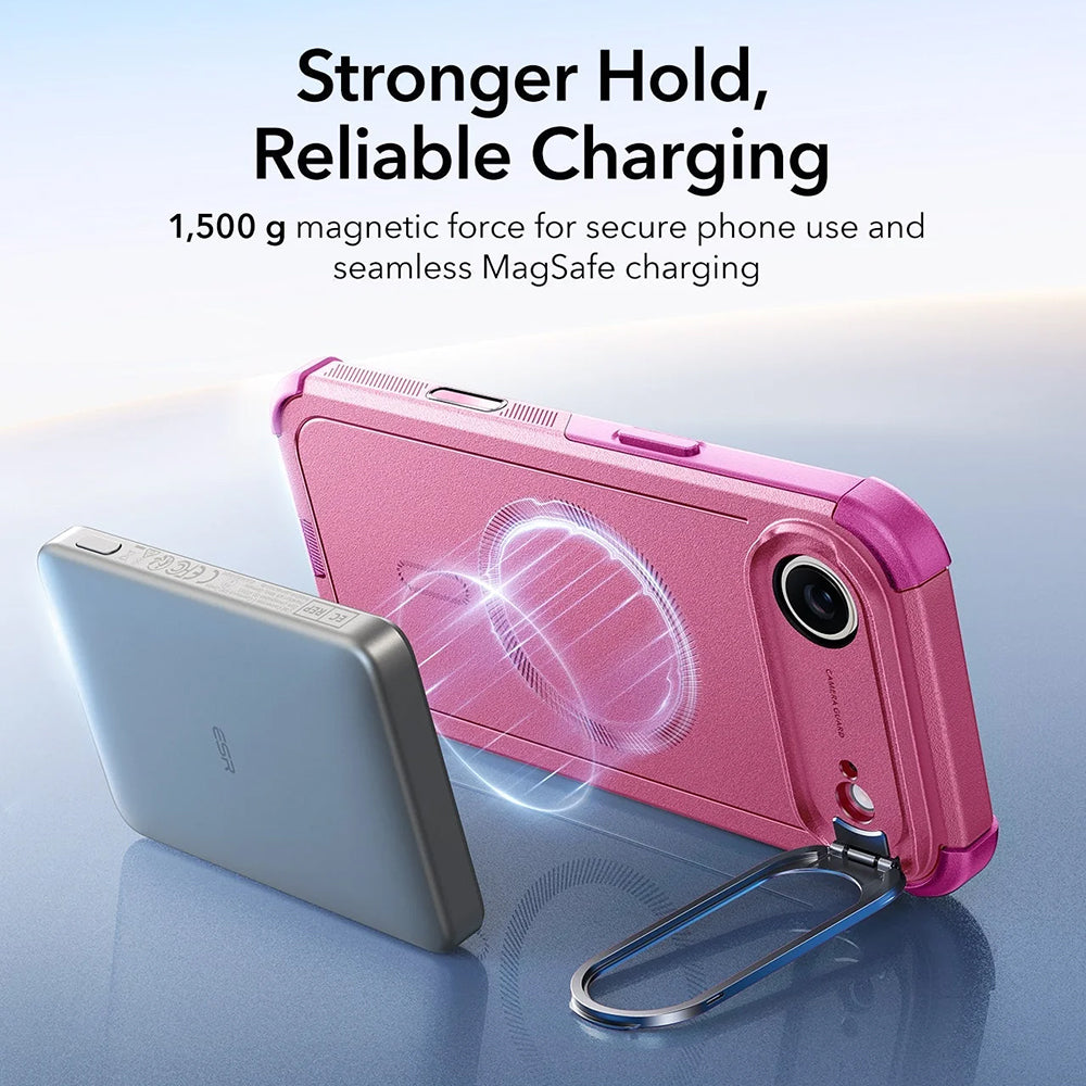 Puzdro MagSafe pre Apple iPhone 17 Air, ESR, Cyber Armor Kickstand, Ružové
