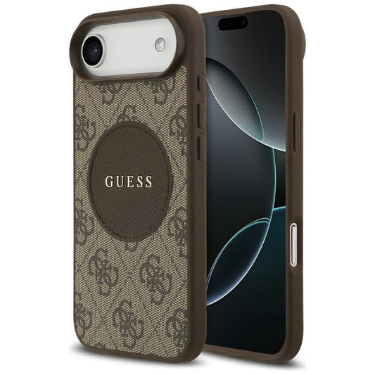 Puzdro MagSafe pre Apple iPhone 17 Air, Guess, 4G Circle Classic Logo, Hnedá
