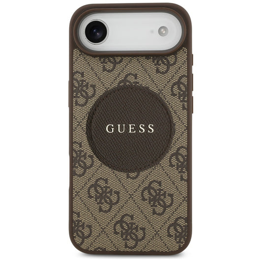 Puzdro MagSafe pre Apple iPhone 17 Air, Guess, 4G Circle Classic Logo, Hnedá