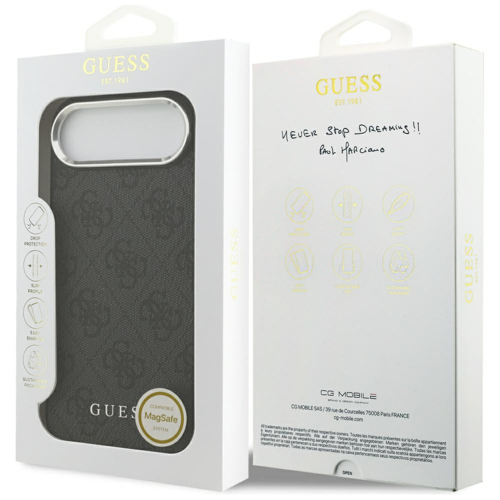Puzdro MagSafe pre Apple iPhone 17 Air, Guess, 4G Classic Logo, Čierne