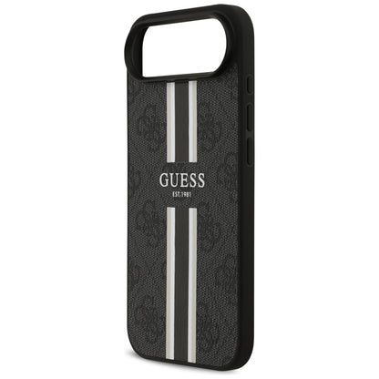 Puzdro MagSafe pre Apple iPhone 17 Air, Guess, 4G Printed Stripes, Čierne