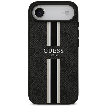 Puzdro MagSafe pre Apple iPhone 17 Air, Guess, 4G Printed Stripes, Čierne