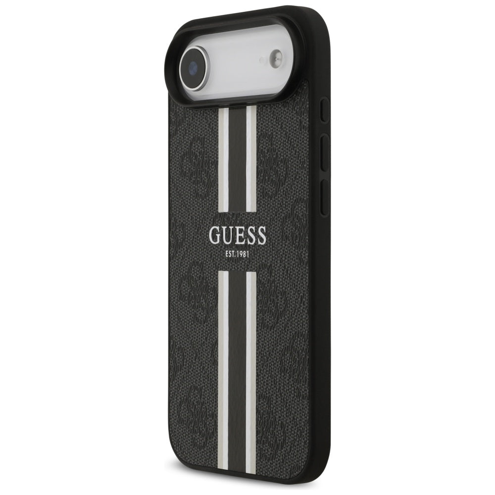 Puzdro MagSafe pre Apple iPhone 17 Air, Guess, 4G Printed Stripes, Čierne