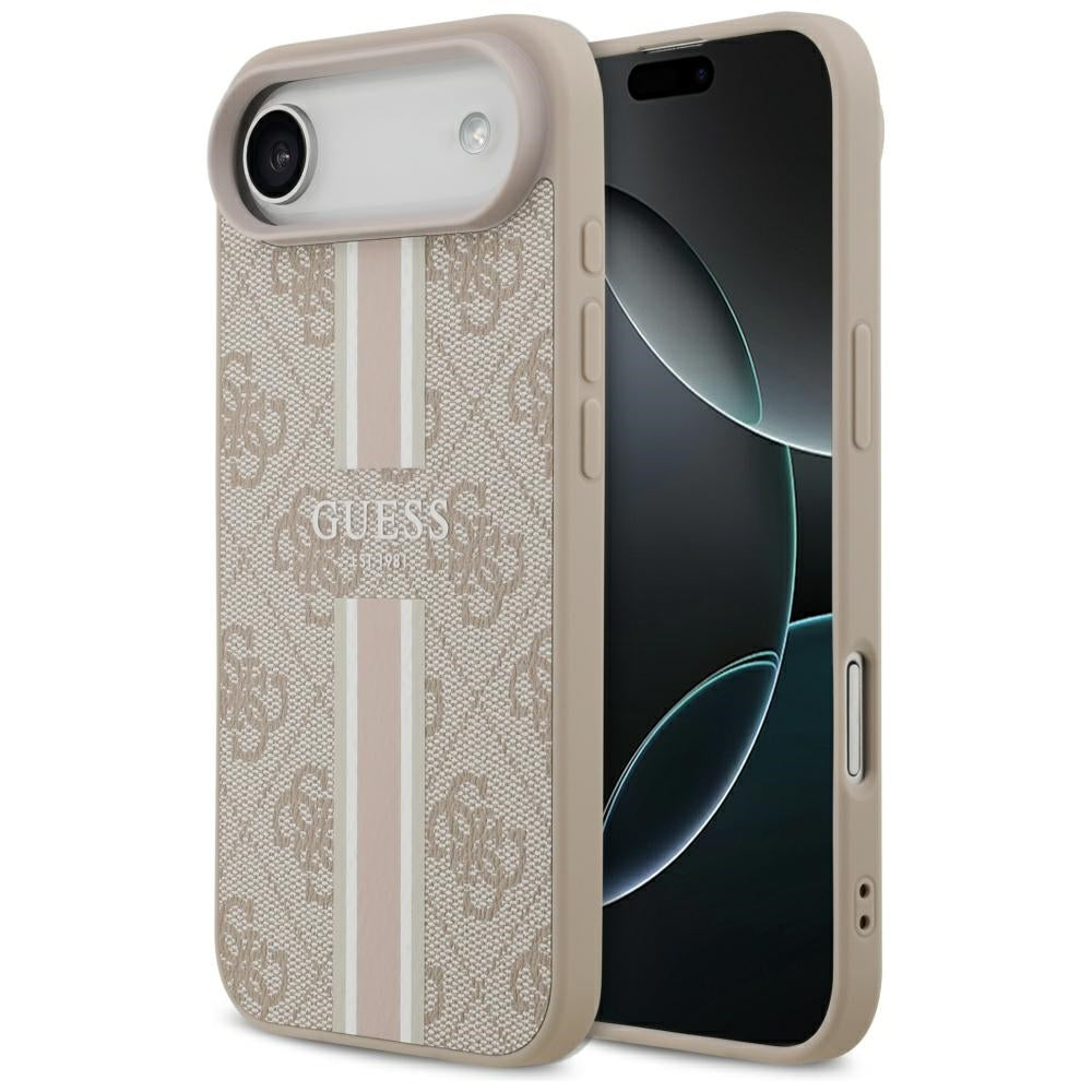 Puzdro MagSafe pre Apple iPhone 17 Air, Guess, 4G Printed Stripes, Ružové