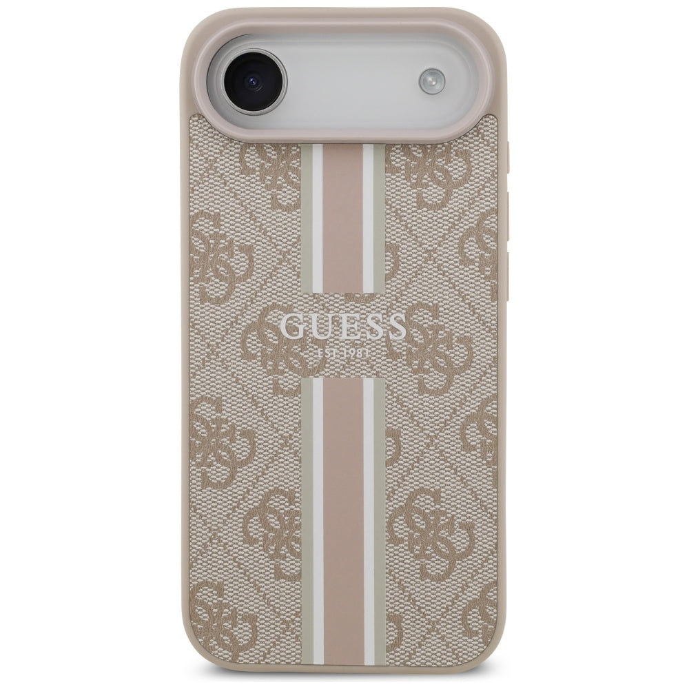 Puzdro MagSafe pre Apple iPhone 17 Air, Guess, 4G Printed Stripes, Ružové