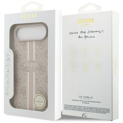 Puzdro MagSafe pre Apple iPhone 17 Air, Guess, 4G Printed Stripes, Ružové