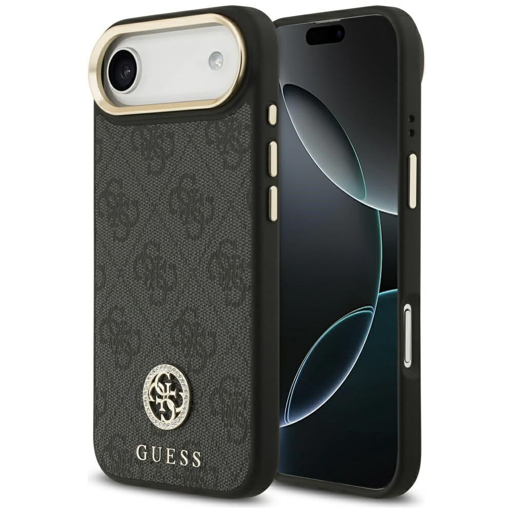 Puzdro MagSafe pre Apple iPhone 17 Air, Guess, 4G Strass Logo, Čierne