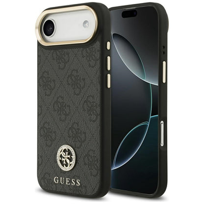 Puzdro MagSafe pre Apple iPhone 17 Air, Guess, 4G Strass Logo, Čierne