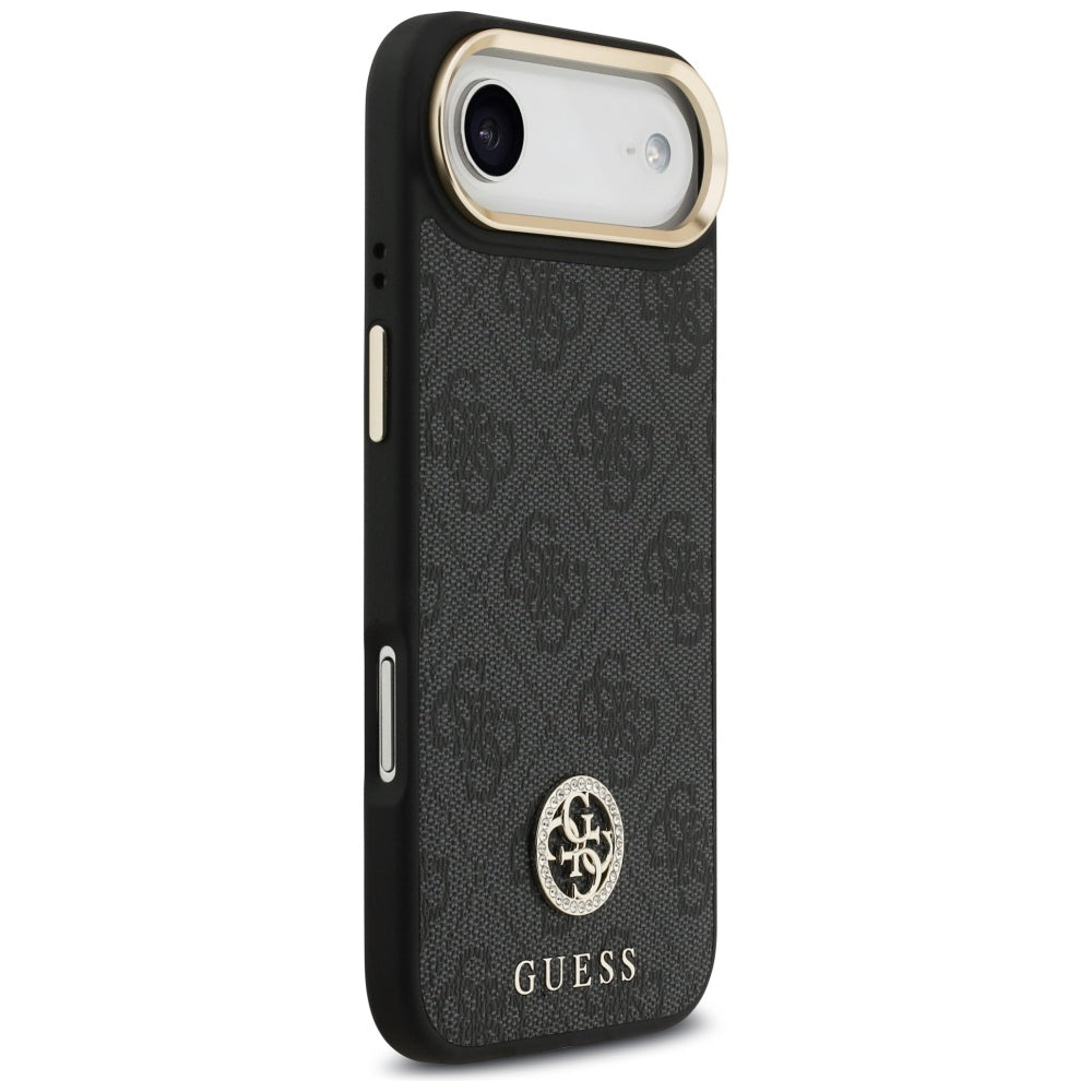Puzdro MagSafe pre Apple iPhone 17 Air, Guess, 4G Strass Logo with Big Strap, Čierne