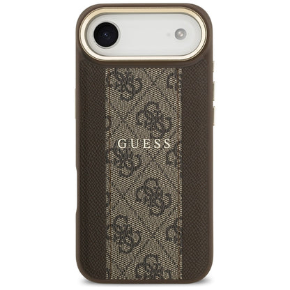 Puzdro MagSafe pre Apple iPhone 17 Air, Guess, 4G Stripe, Hnedá