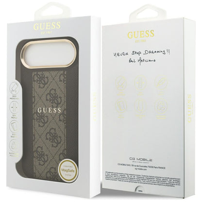 Puzdro MagSafe pre Apple iPhone 17 Air, Guess, 4G Stripe, Hnedá