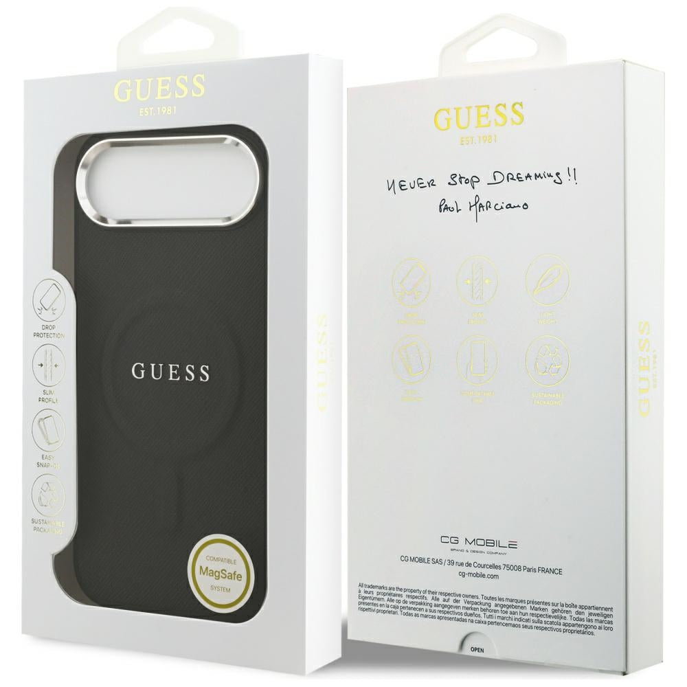 Puzdro MagSafe pre Apple iPhone 17 Air, Guess, Classic Logo, Čierne