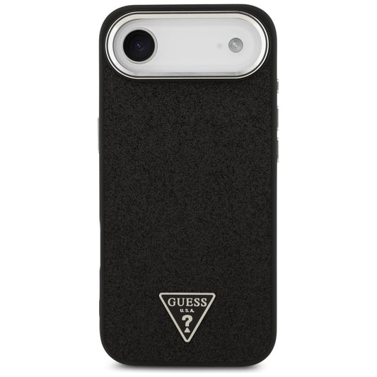 Puzdro MagSafe pre Apple iPhone 17 Air, Guess, Glitter Triangle Logo, Čierne