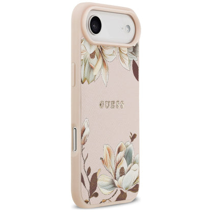 Puzdro MagSafe pre Apple iPhone 17 Air, Guess, Grained Flowers, Ružová