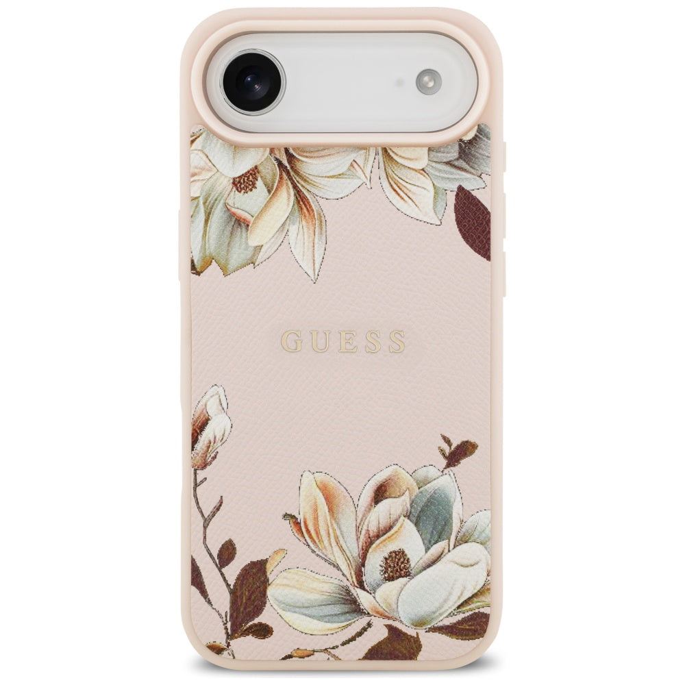 Puzdro MagSafe pre Apple iPhone 17 Air, Guess, Grained Flowers, Ružová