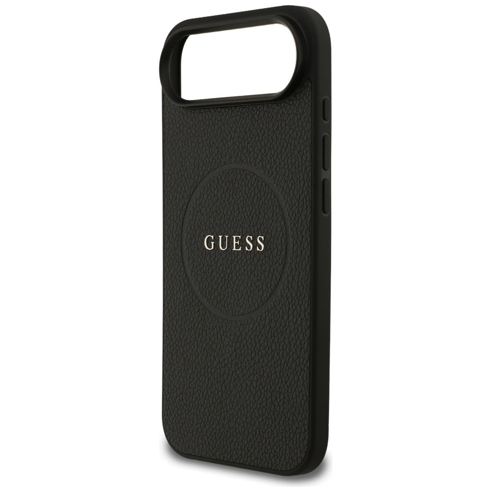 Puzdro MagSafe pre Apple iPhone 17 Air, Guess, Grained Gold Ring, Čierne