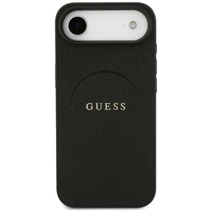 Puzdro MagSafe pre Apple iPhone 17 Air, Guess, Grained Gold Ring, Čierne