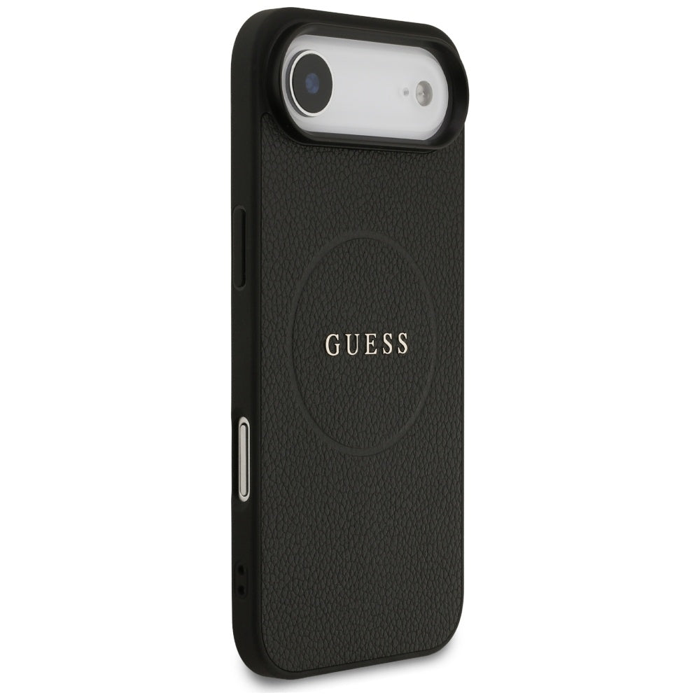 Puzdro MagSafe pre Apple iPhone 17 Air, Guess, Grained Gold Ring, Čierne