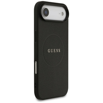 Puzdro MagSafe pre Apple iPhone 17 Air, Guess, Grained Gold Ring, Čierne