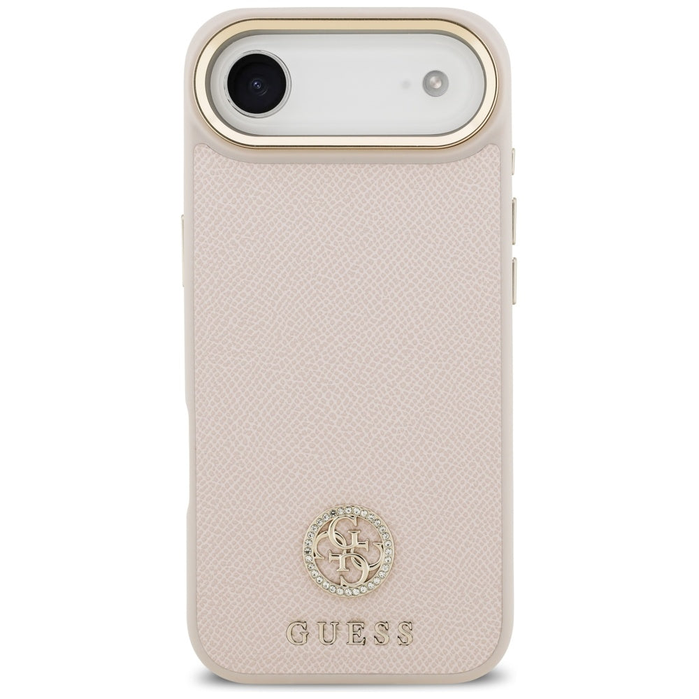 Puzdro MagSafe pre Apple iPhone 17 Air, Guess, Grained Strass Logo, Ružové