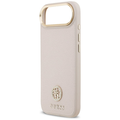 Puzdro MagSafe pre Apple iPhone 17 Air, Guess, Grained Strass Logo, Ružové