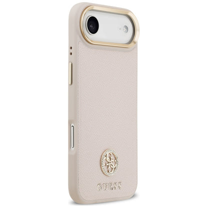 Puzdro MagSafe pre Apple iPhone 17 Air, Guess, Grained Strass Logo, Ružové