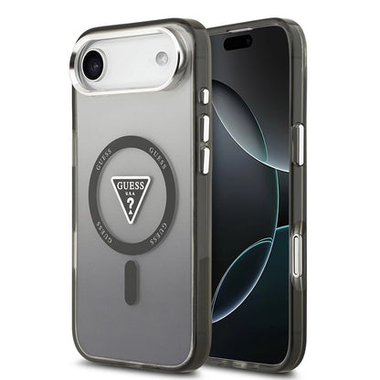 Puzdro MagSafe pre Apple iPhone 17 Air, Guess, IML Gradient Triangle Logo, Čierne