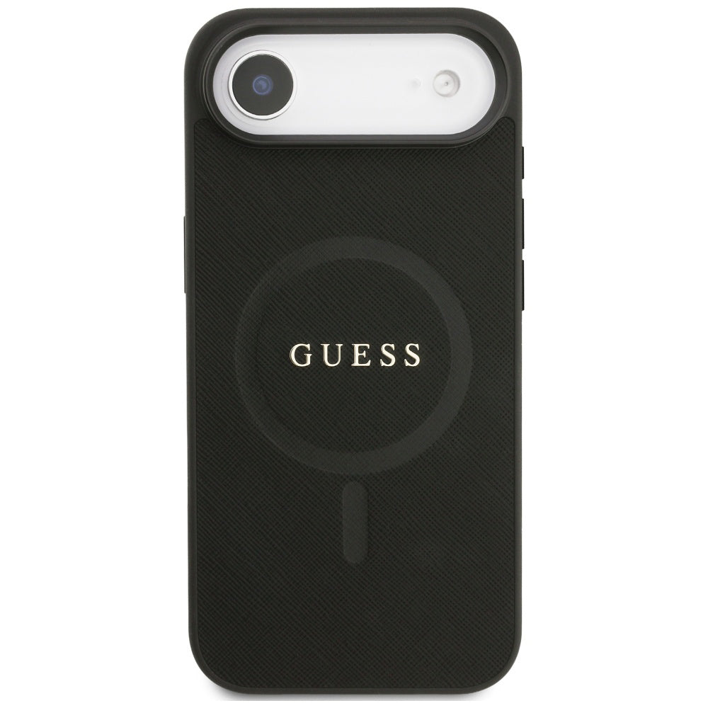 Puzdro MagSafe pre Apple iPhone 17 Air, Guess, Saffiano Classic Logo, Čierne