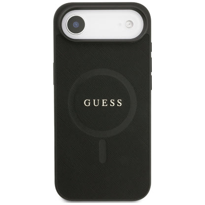 Puzdro MagSafe pre Apple iPhone 17 Air, Guess, Saffiano Classic Logo, Čierne