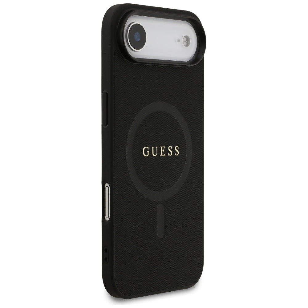 Puzdro MagSafe pre Apple iPhone 17 Air, Guess, Saffiano Classic Logo, Čierne
