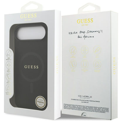 Puzdro MagSafe pre Apple iPhone 17 Air, Guess, Saffiano Classic Logo, Čierne
