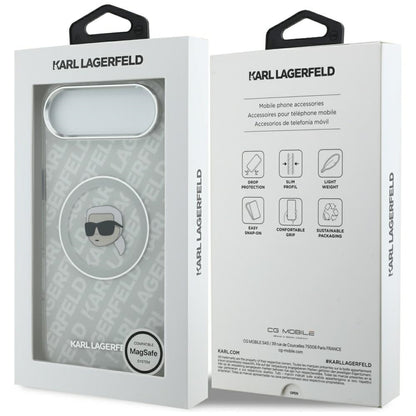 Puzdro MagSafe pre Apple iPhone 17 Air, Karl Lagerfeld, IML Karl`s Head, Sivá