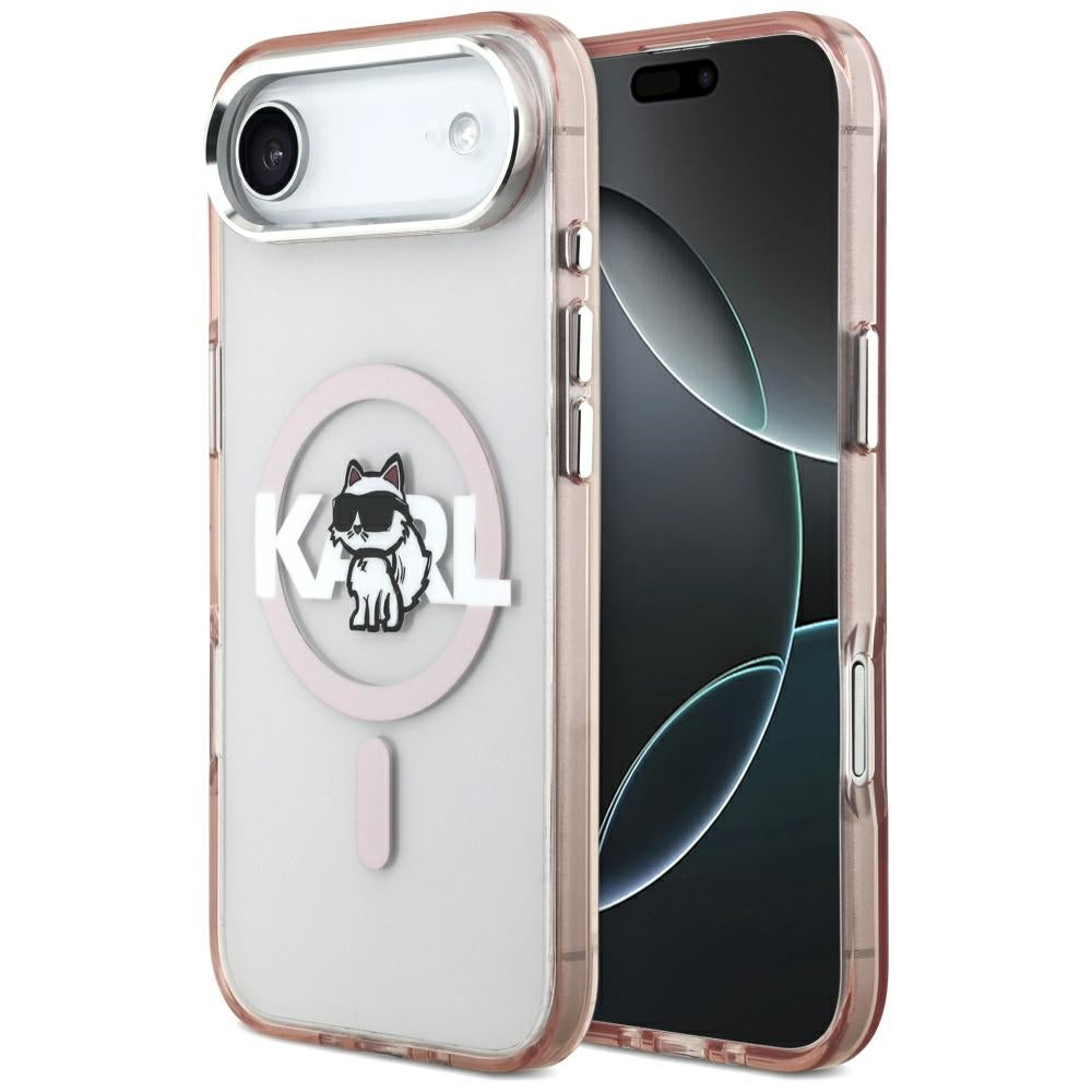 Puzdro MagSafe pre Apple iPhone 17 Air, Karl Lagerfeld, IML Sketch Logo Choupette, Ružová