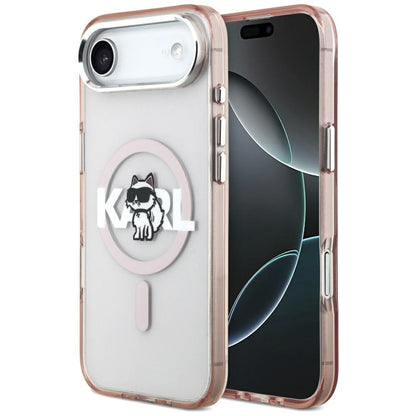 Puzdro MagSafe pre Apple iPhone 17 Air, Karl Lagerfeld, IML Sketch Logo Choupette, Ružová